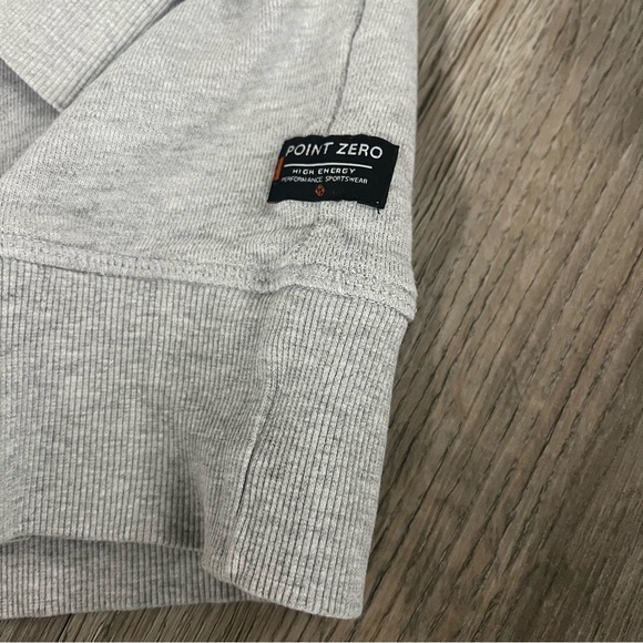 Point Zero Gray Crewneck Sweater Classic Cotton Blend - Picture 2 of 6